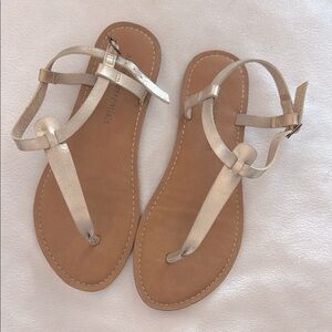 Amazon Essentials Women’s Size 6 Gold Shimmer Gladiator Flats Sandals Casual